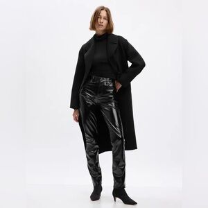 GAP Coated Black High Rise Vegan Patent Leather Vintage Slim Pants - Size 30